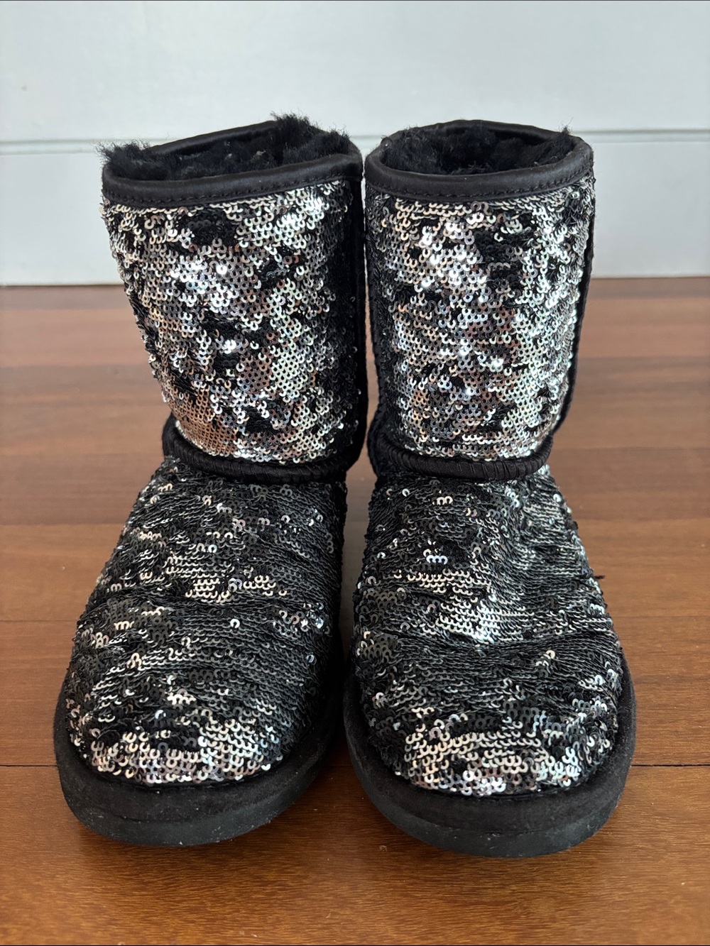 UGG Sequin Short Boots - Black & Silver
